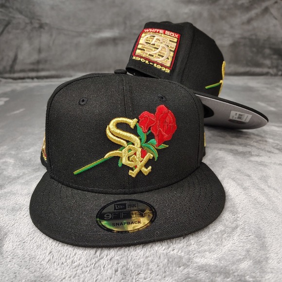 New Era Chicago White Sox 95 Year 9Fifty Snapback Black/Gold Rose Adjustable Cap - Picture 2 of 9